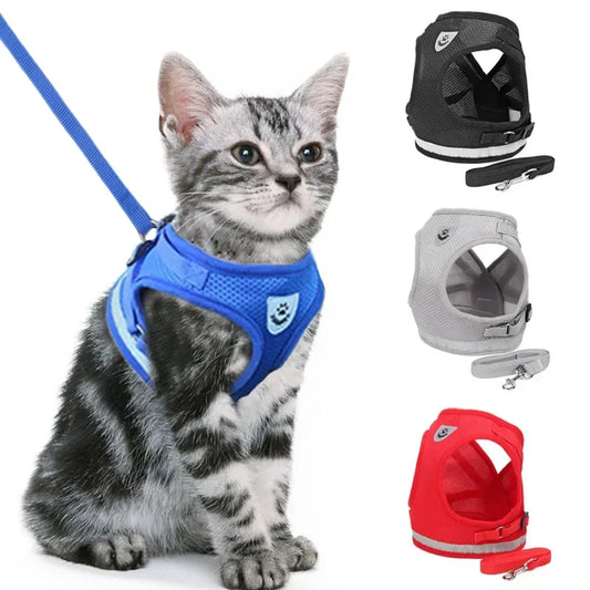 Small Pet Adjustable Harness Vest Walking Lead Leash