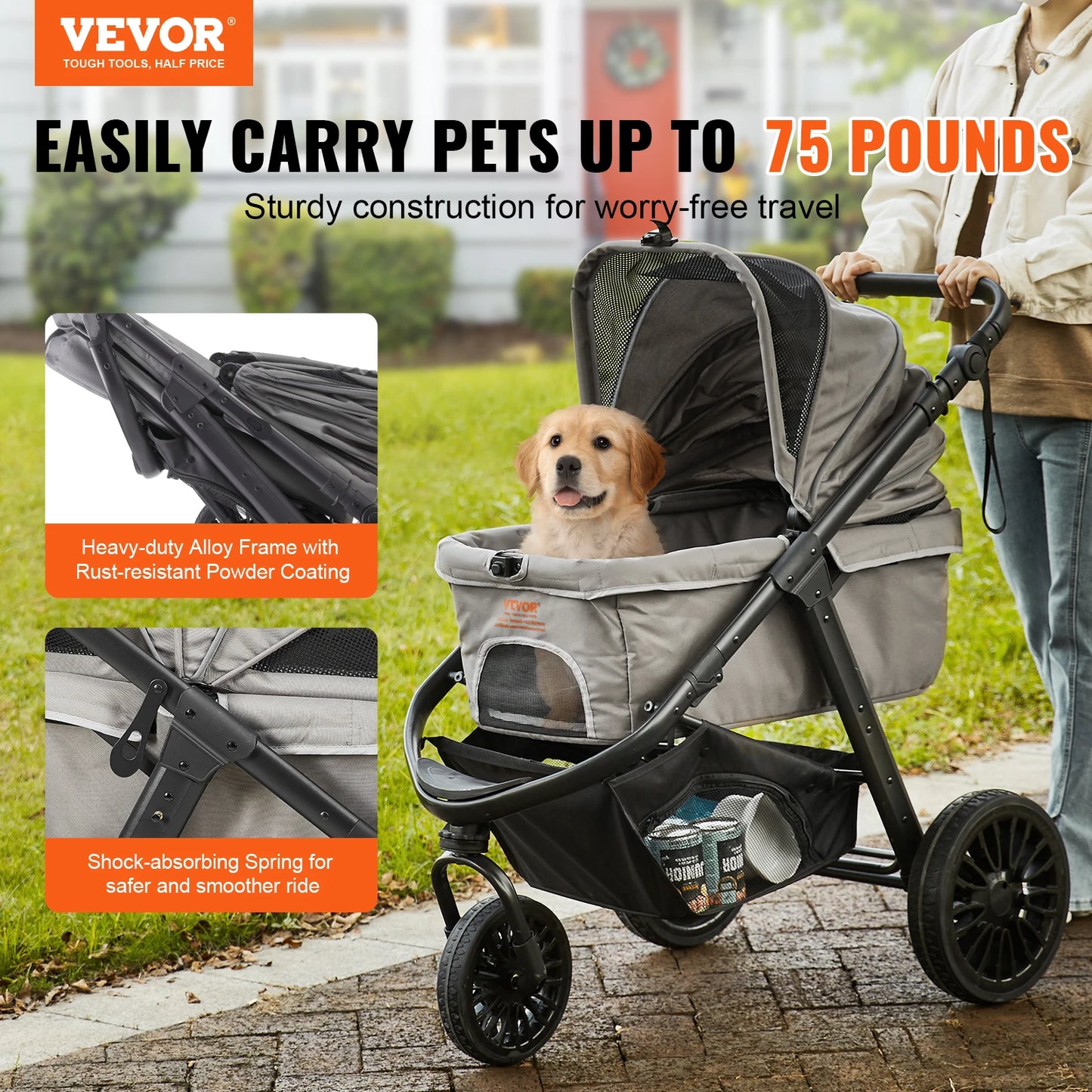 VEVOR Pet Stroller Lightweight