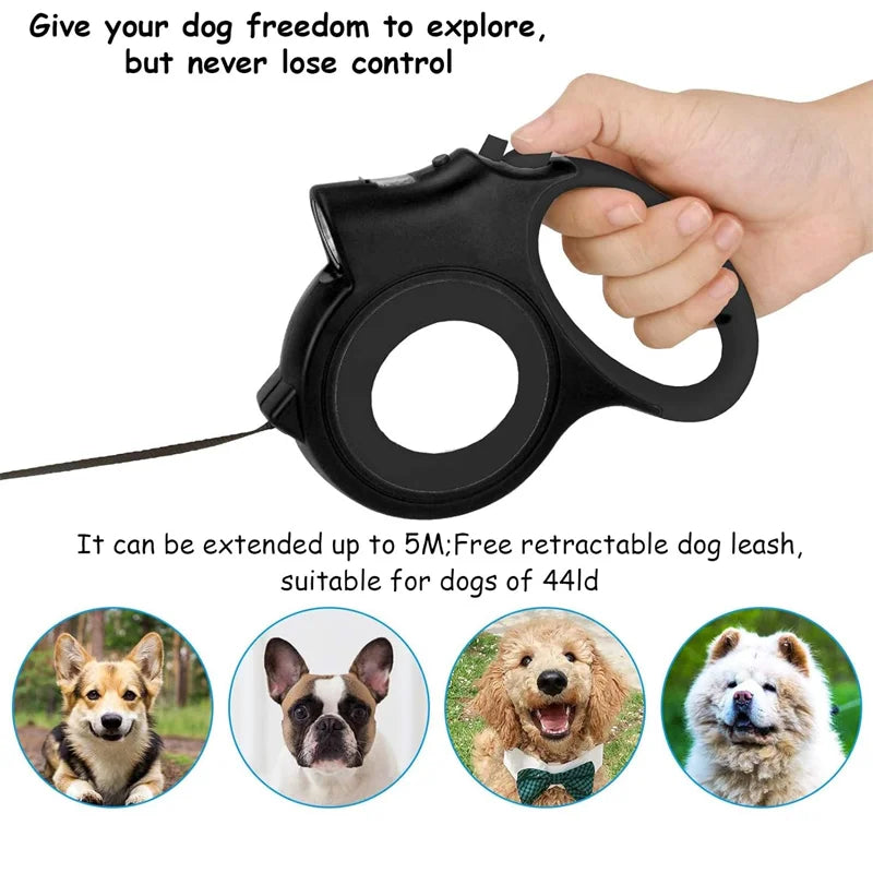Pet Retractable Leash Comes with a Light