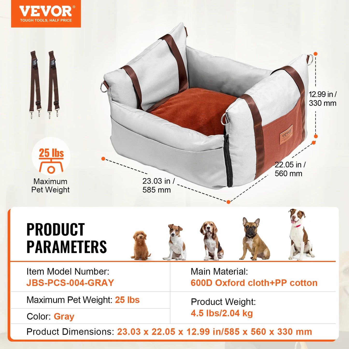 VEVOR Dog Car Seat Waterproof