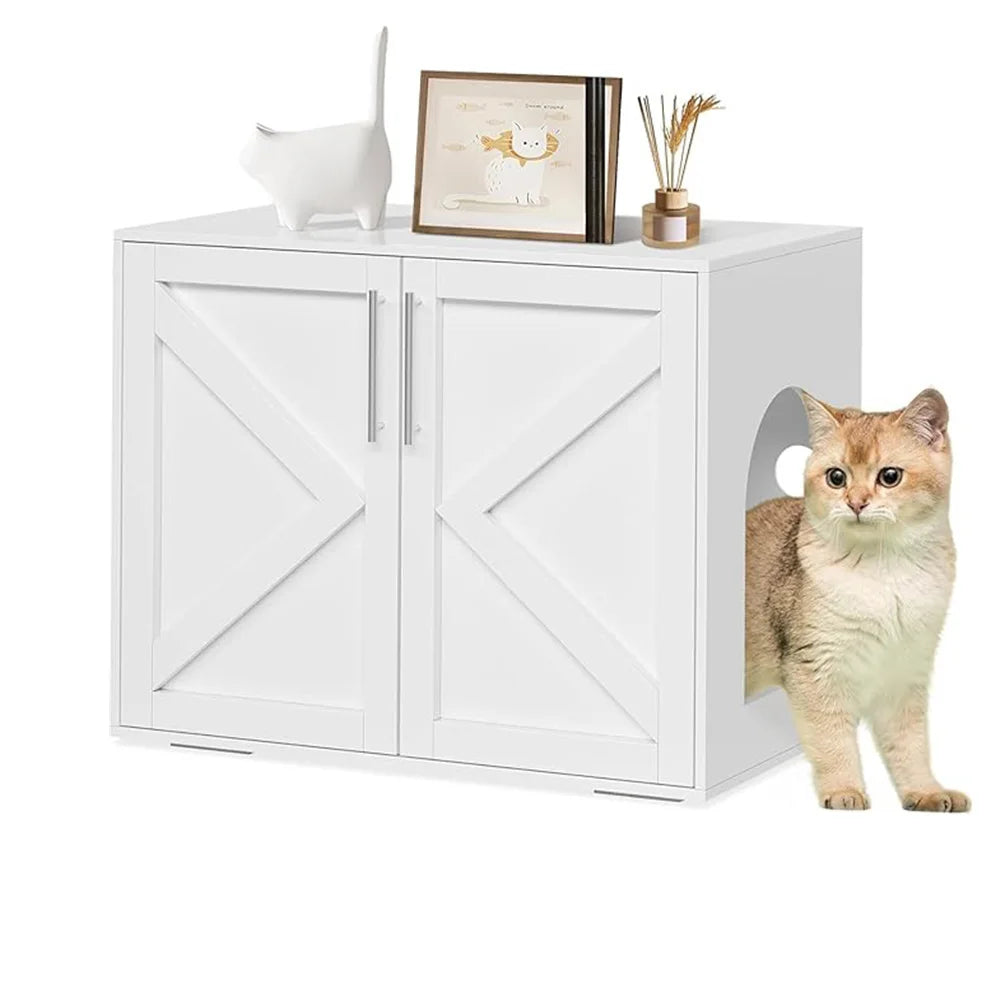 Hidden Litter Box Furniture with 2 Doors