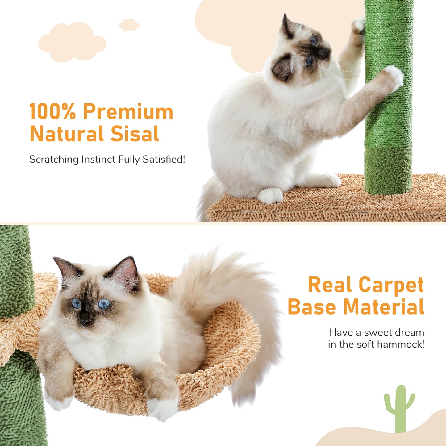 5-Tier Floor to Ceiling Cactus Tall Climbing Tree