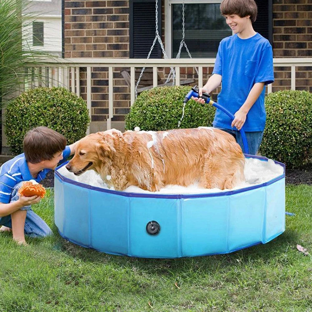 Dog Swimming Pool with Cover Portable