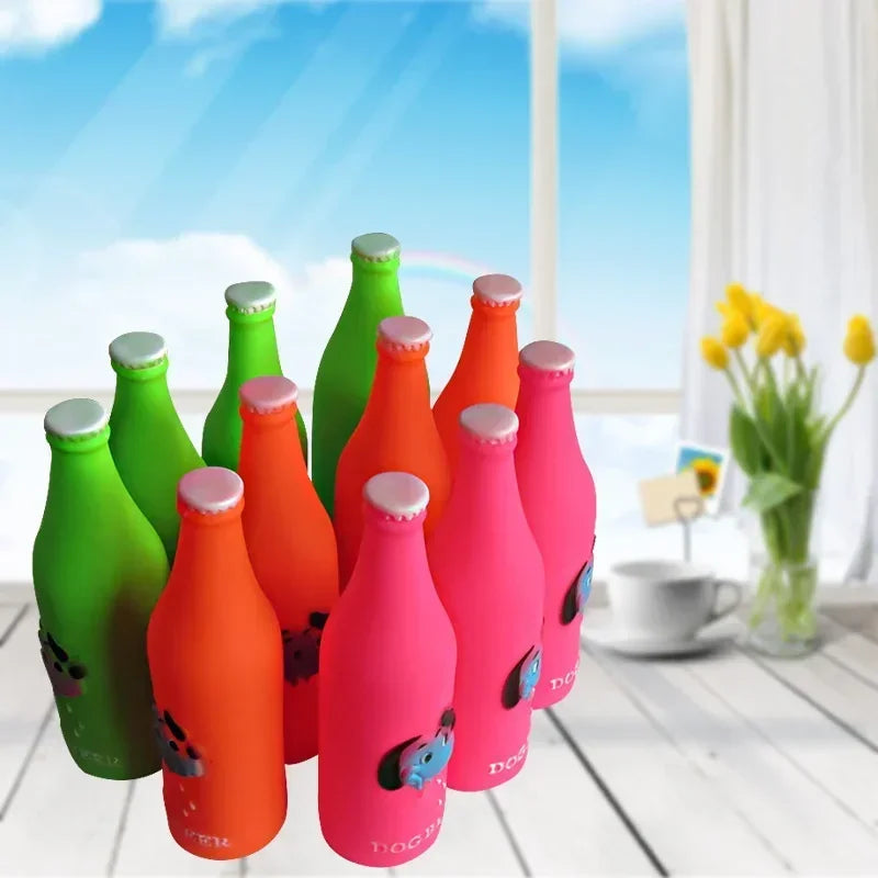 Silicone Beer Bottle Squeaky Toy