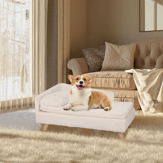 Nordic Elevated Pet Sofa Bed with Cozy Pad