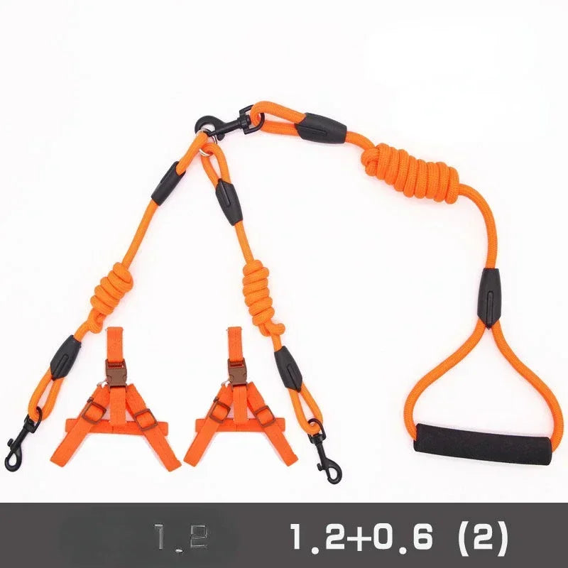 Pet Nylon Dogs Lead Double Twin Coupler