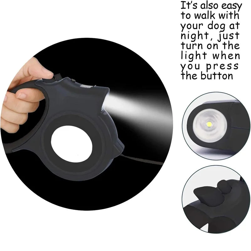 Pet Retractable Leash Comes with a Light