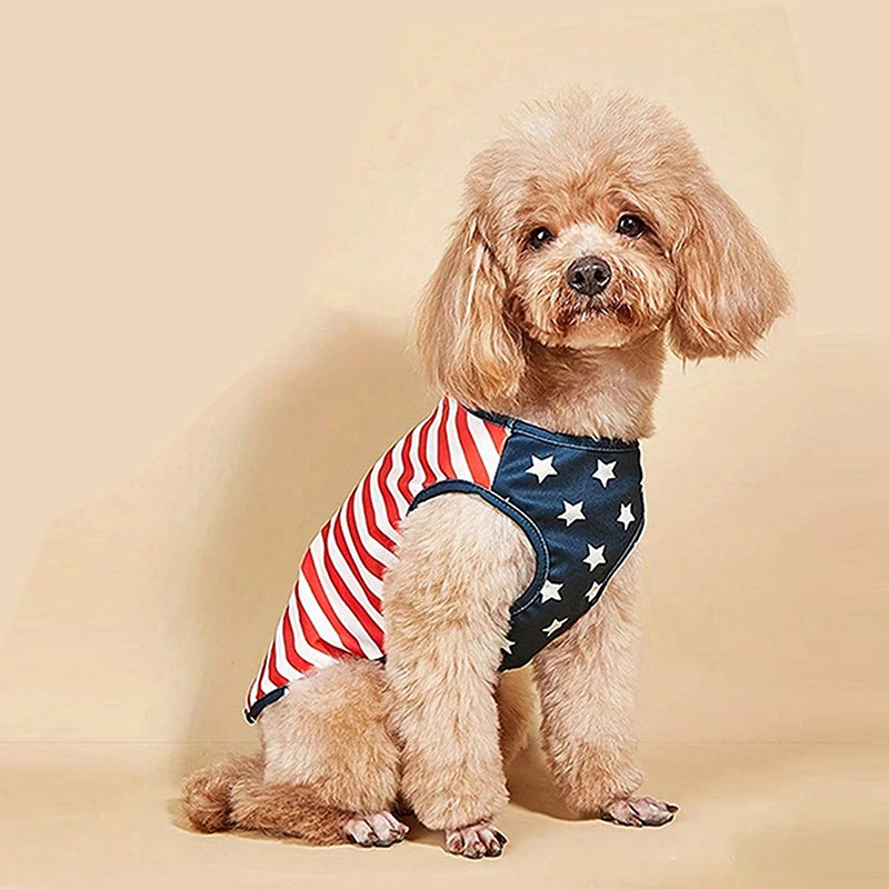 American Flag Patriotic Dog Shirt