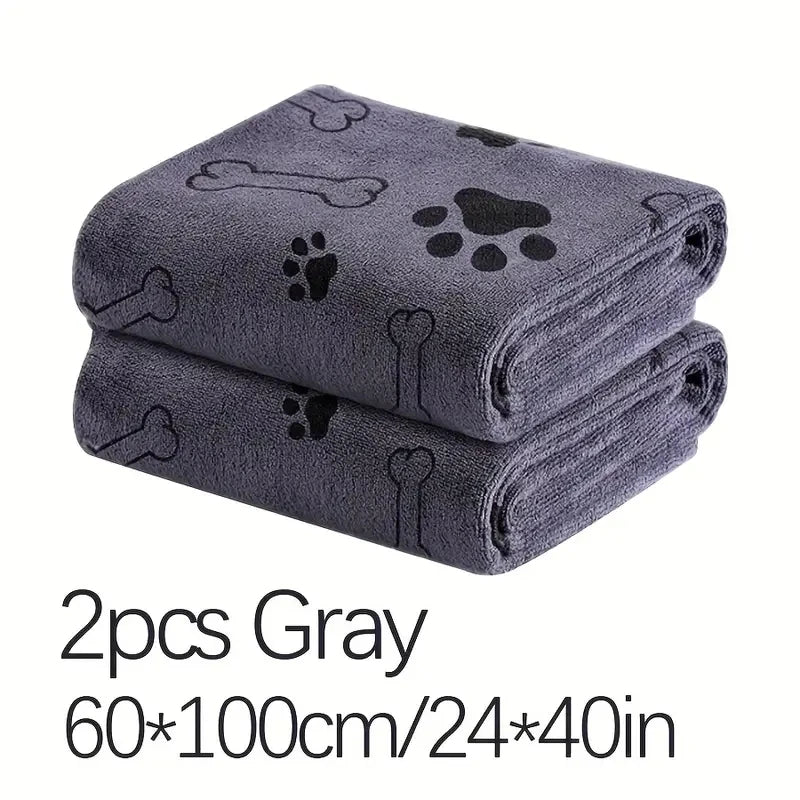 2pcs Soft Microfiber Pet Towels