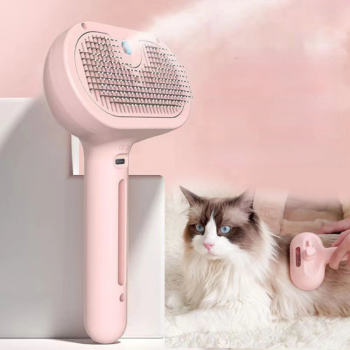 Pet Spray Hair Removal Comb for Shedding and Grooming