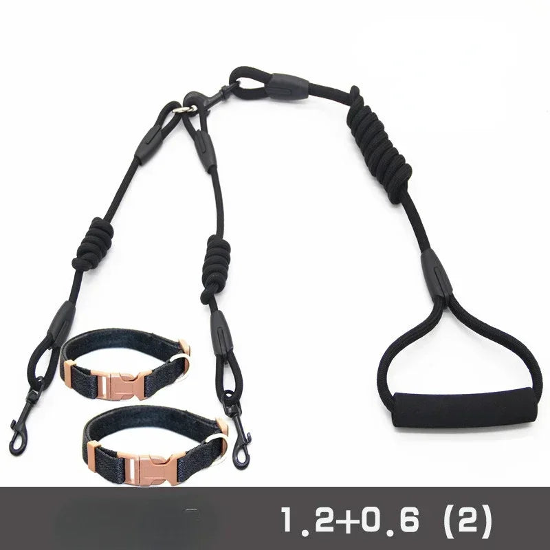 Pet Nylon Dogs Lead Double Twin Coupler