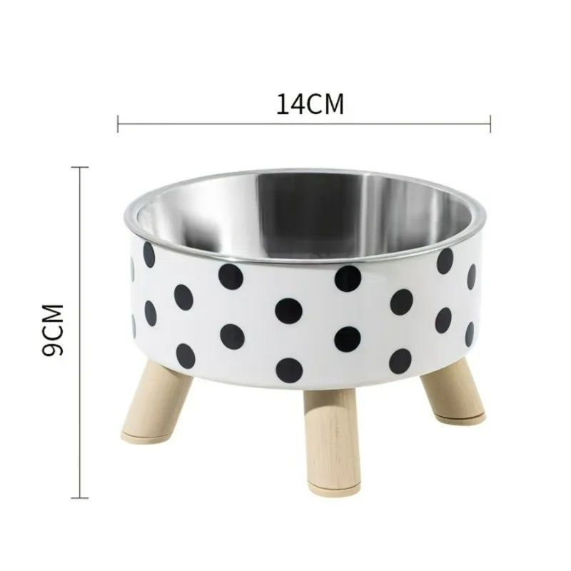 Elevated stainless steel pet bowl