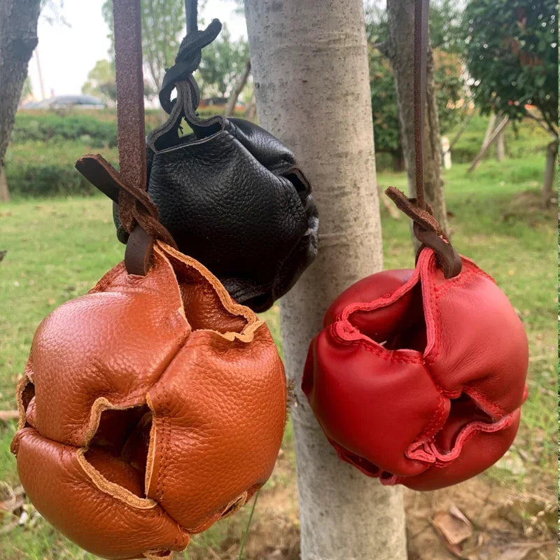 Leather Dog Training Ball with a Handle