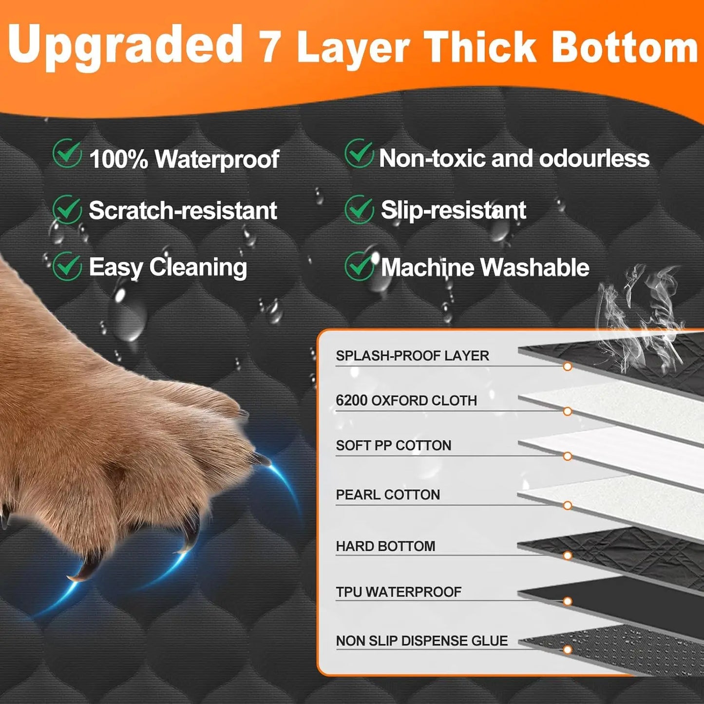 Pet Foldable Waterproof Rear Back Seat Protector