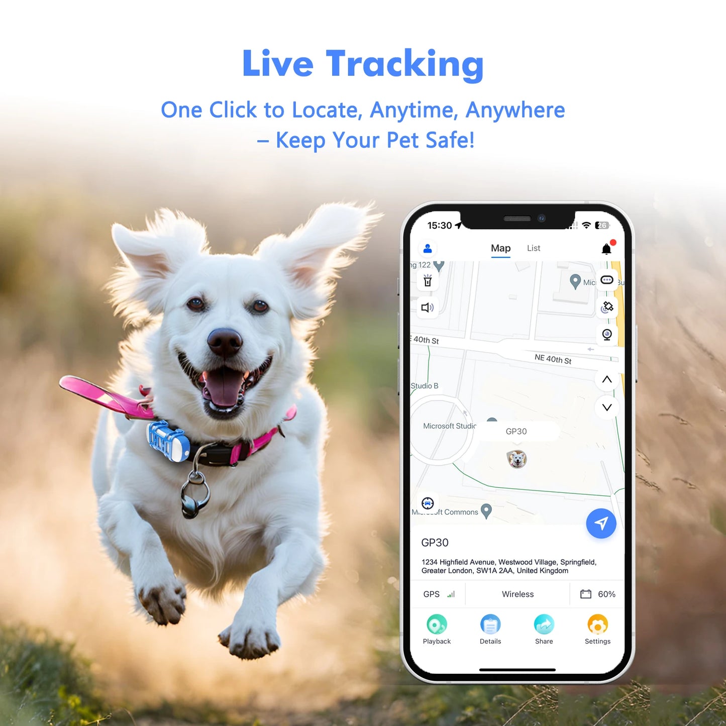 4G GPS Tracker for Pets Smart Locator with App Free Trial Included