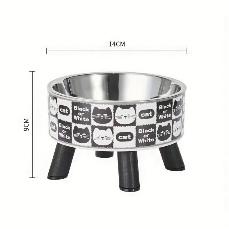 Elevated stainless steel pet bowl