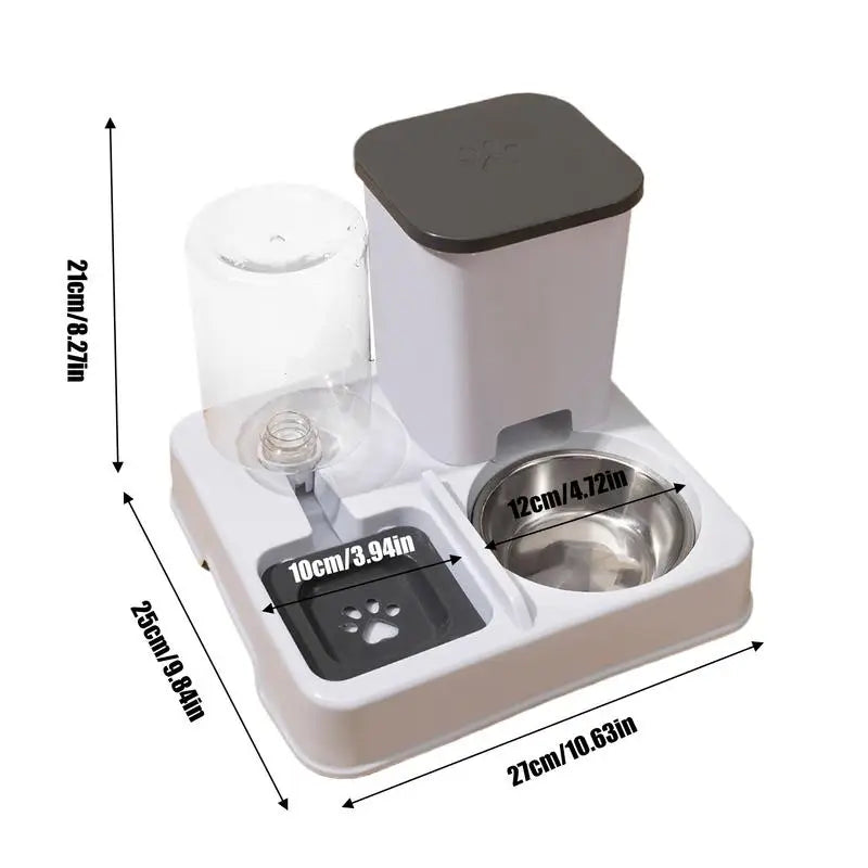 Pet Automatic Feeder Bowl and Water Dispenser