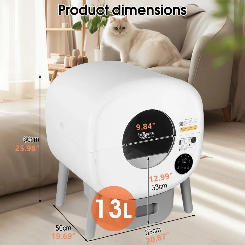 Automatic Litter Box Self Cleaning for Multiple Cats