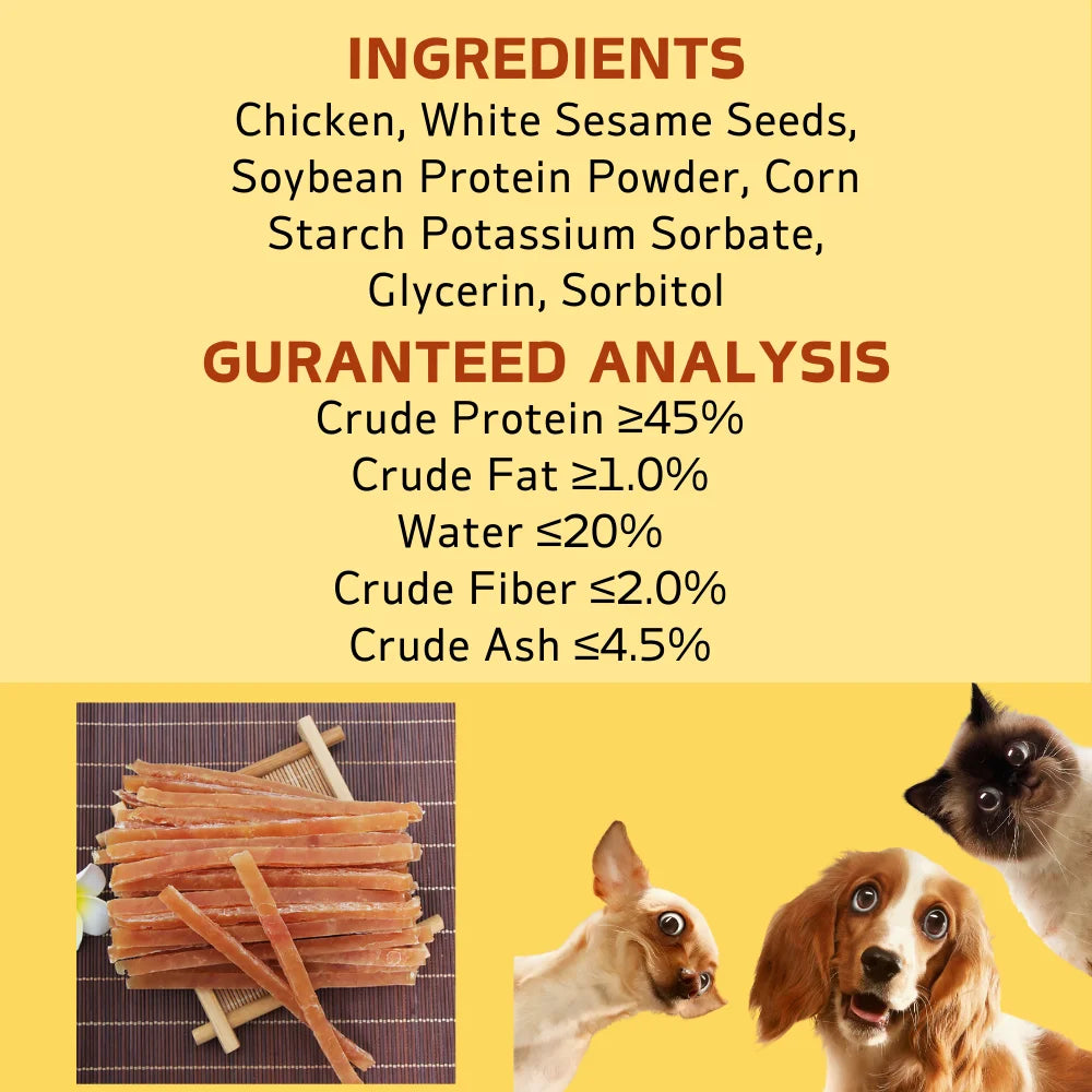 7.05oz/14.11oz(200g/400g)  Chicken Jerky Dog Treats