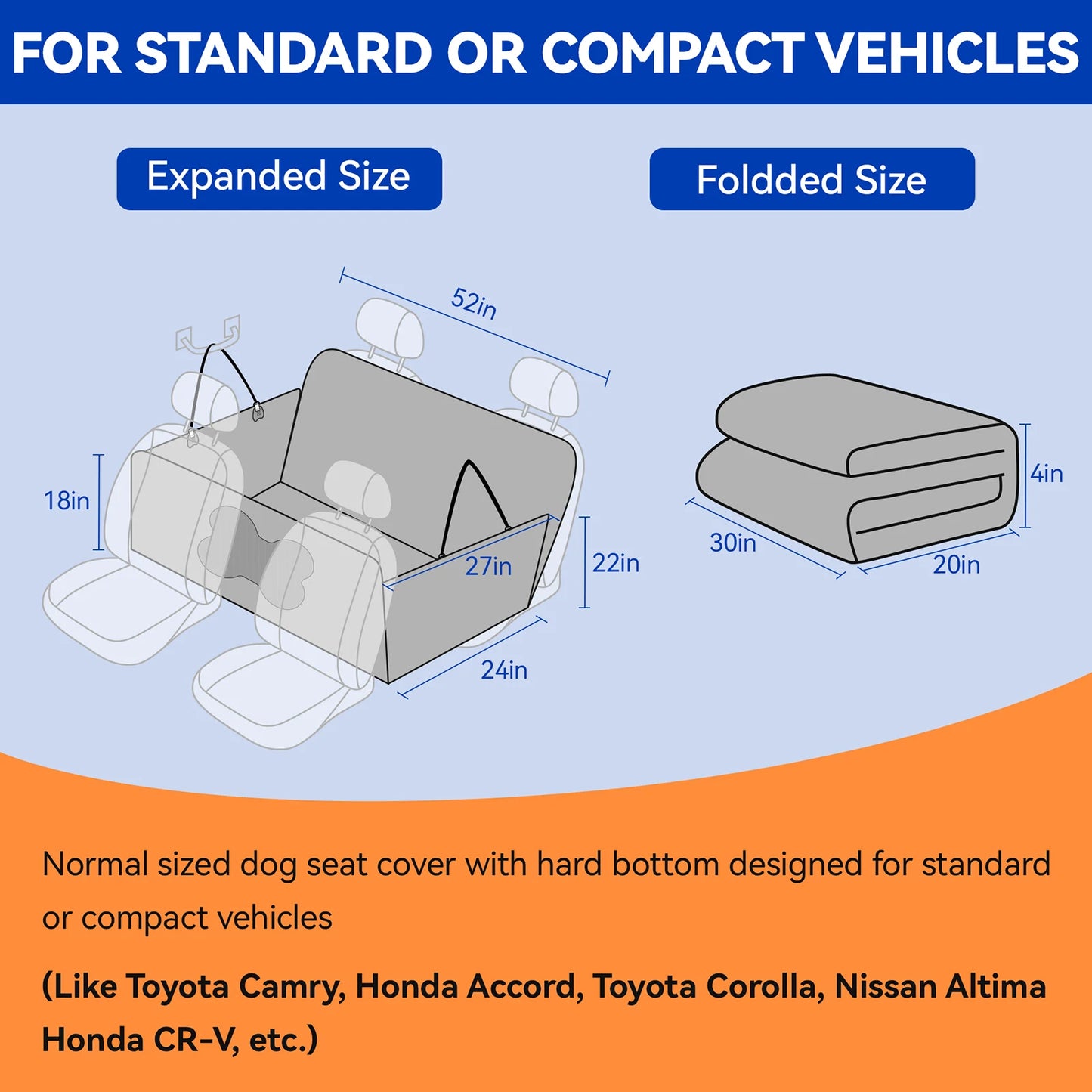 Dog Car Seat Cover (bone type 52 * 25 inch gray)