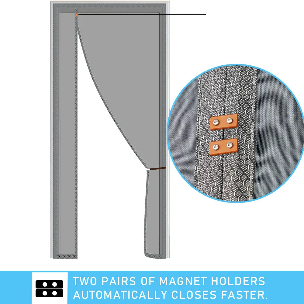 Newest Magnetic Screen Door - Self-sealing, heavy-duty, hands-free mesh partition to keep bugs out - Pet friendly,Let Breez in