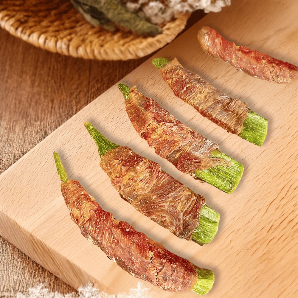 Chicken Wrapped Okra, All Natural Ingredients Pet Treats