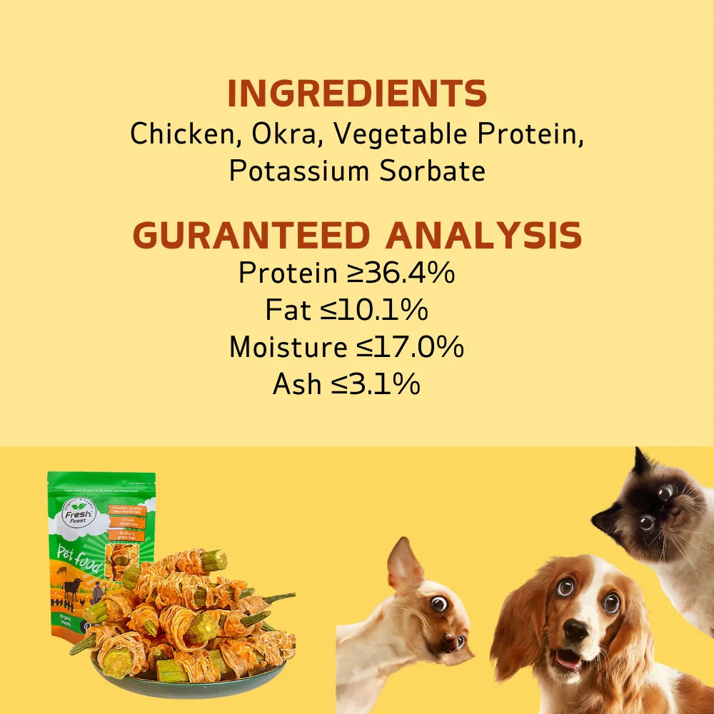 Chicken Wrapped Okra, All Natural Ingredients Pet Treats