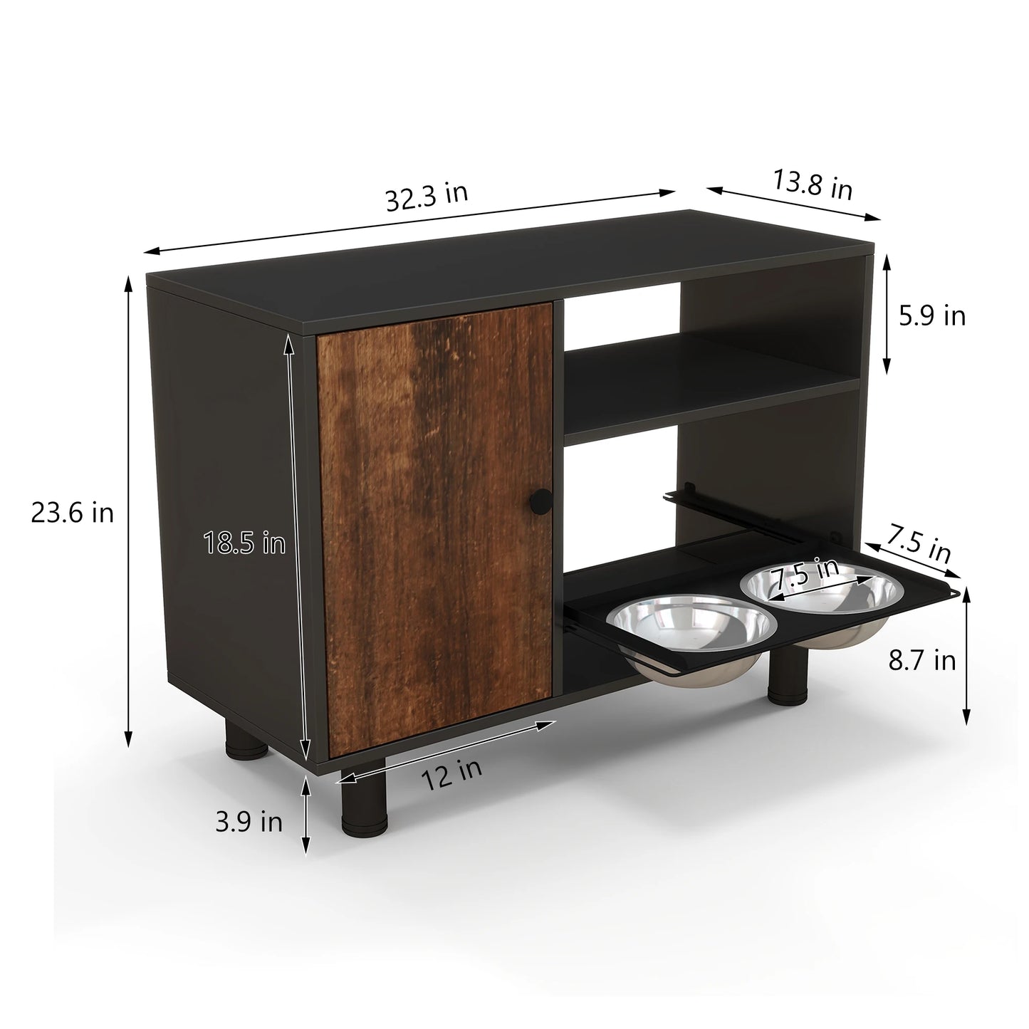 Large Pet Feeding Storage Cabinet