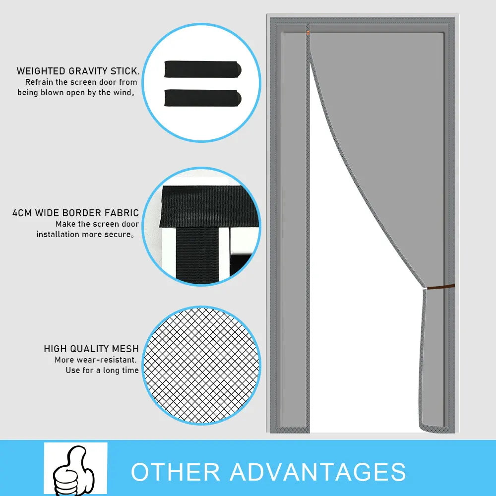 Newest Magnetic Screen Door - Self-sealing, heavy-duty, hands-free mesh partition to keep bugs out - Pet friendly,Let Breez in