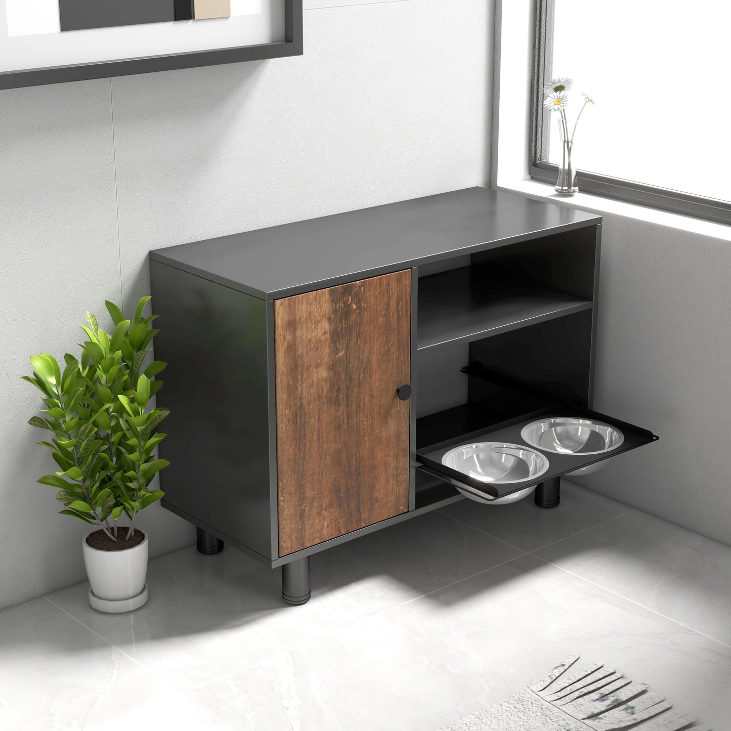 Large Pet Feeding Storage Cabinet